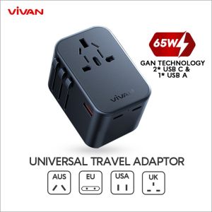 Vivan Power Adapter Universal 65W Gan Technology Vps-T004A Usb Type C Multi Adapter Internasional