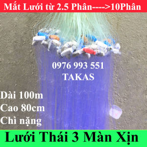 Lưới Đánh Cá 3 Màn Thái Tàng Hình Loại  XịnDài 80 mCao 80 cmĐánh chìm