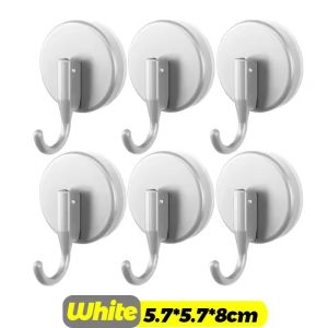 6Pcs Wall Mounted Hooks Punch Free Vacuum Suction Cup Hook Bathroom Shower Towel Holder Reusable Window Glass Sucker Hanger