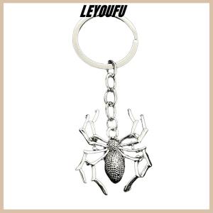LEYOUFU Personalized Spider Keychain Araneid Animal Key Ring Metal Key Chain Women Men Handbag Accessorie Key Holder Car Keychain