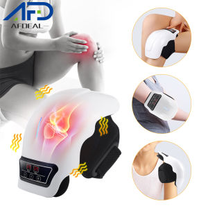 Afdeal Electric Heating Knee Massager Wormwood Hot Compress Vibration 3 Speed Constant Temperature Relaxing Massage Kneecap Treasure Laser Infrared Elbow Shoulder Relive Joint Pain Stiffness