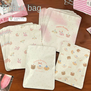 OUTOPEAN 20/50Pcs Cute Bear Biscuits Candy Bags Plastic Self Adhesive OPP Gift Pouch Cartoon Animal Cookies Baking Packaging Bag Valentines Day Party Decor
