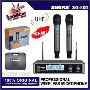 SG-800 2 Channel UHF Professional Wireless Microphone System with Black Case