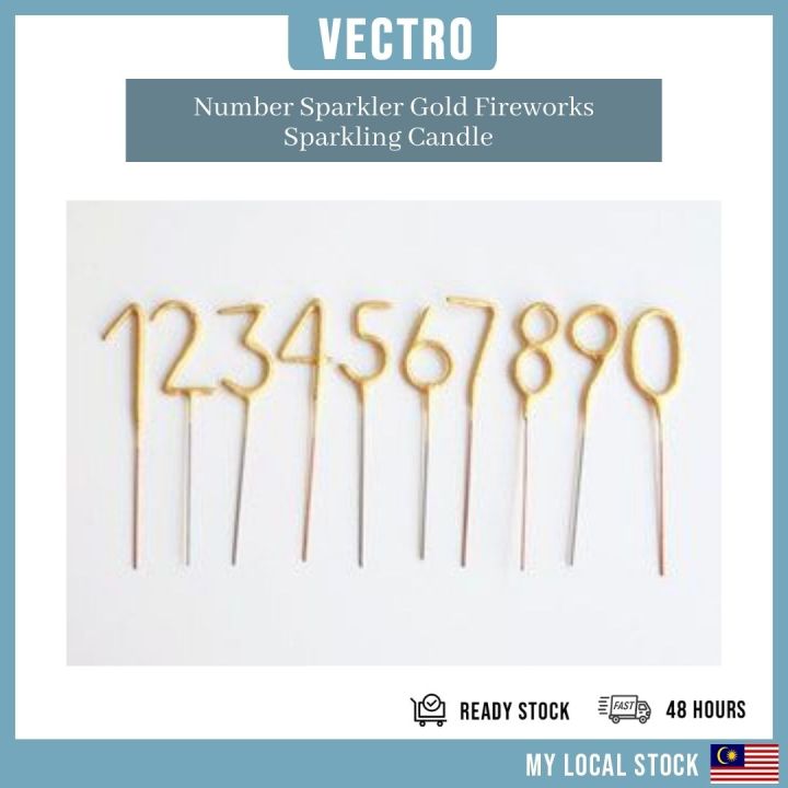 Gold Number Firework Spark Candle | Golden Age Year Sparkler Sparkling ...