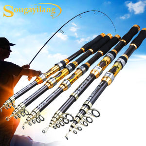 Sougayilang Telescopic Fishing Rod 2.1M-3.6M Carbon Fiber Trout Carp Portable Spinning Fishing Pole Lure Fishing Rod Tackle