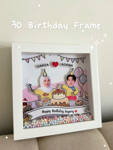 3D Birthday Frame Gift Cartoon Customisation Gift For Boyfriend Girlfriend Bingkai Gambar Hari JadI