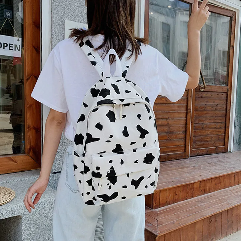 Cow print school discount bag