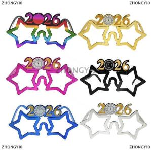 [COD] ZHONGYI0 2026 Number Eyeglasses Happy New Year Glasses Glitter Sunglasses Cosplay Prop Xmas Party Decoration Funny Glasses