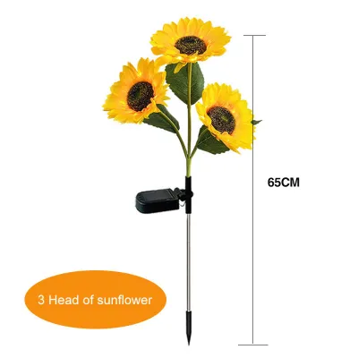 Solar Sunflower Lights Solar Flower Garden Light Outdoor Waterproof for Courtyard Sidewalk Terrace Lawn Backyard Landscape Pathway Christmas Tree Cemetery