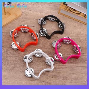 [Feibe Befei] Kindergarten Hand-held Tambourine Metal Bells Plastic Rattle Ball Percussion KTV Party Kids Game Toy Musical Instrument