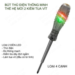 Bút thử điện thông minh thế hệ mới 02 tua vít từ tính kiểm tra điện đo thông mạch kiểm tra dây đứt ngầm (M886-2 đèn led)