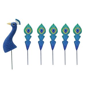 TIMES LORD Weatherproof Garden Pea Stakes Metal Tail Detachable Pea Garden Decor Funny Splicing Design Planter Card Insertion Patio