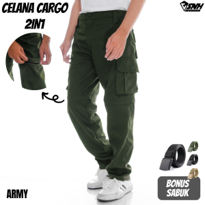 Asnh Celana Cargo Bisa Panjang dan Pendek 2in1 Indoor dan Outdoor Nyaman Dipakai Seharian