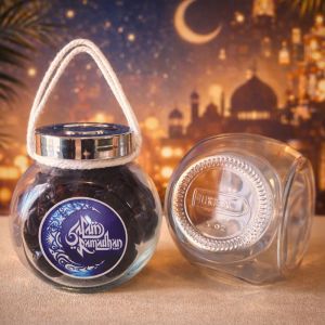 Ajwa Dates Premium 100g – Inside 5oz Ikea Glass Jar (Limited Gift Edition)
