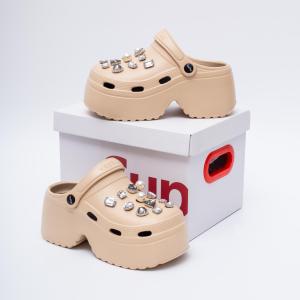 BL-8899-6 Sandal Baim EVA Rubber Import Sandal Wanita Fuji Jibbitz Mutiara 3D Tinggi 9 CM Terbaru Anti Slip