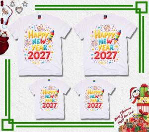 Happy New Year Rocket Family Shirt (sold per piece)