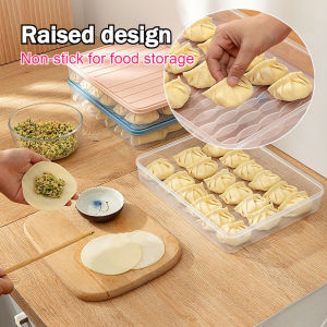 Non-stick Dumpling Storage Box Bottom Raised Design Graham Food Pastry Container Microwave Safe Fresh-keeping Box