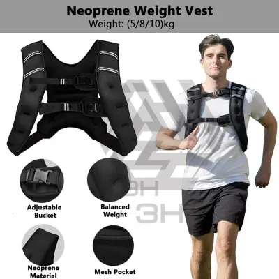 3H Baju Pemberat Neoprene | Weight Vest dengan Reflective Stripes | Sesuai untuk Larian For Running