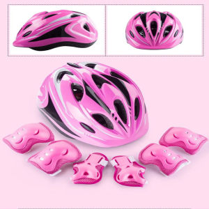 7CPS Childrens Protective Equipment Helmet Knee Elbow Adjustable Skateboard/Bicycle/Roller Skating Child Safety Equipment