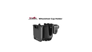 Xislet Wheelchair Cup Holder for Walker 2-in-1 Walker Drinks Holder with Phone Holder for Rollator Scooter Bike Mobility Camper Stroller Holds Stanley Owala and More Black