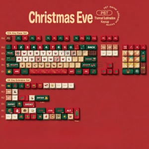 FANTASY E LIFE Christmas Themed Keycap Set PBT Holiday Design Various Profiles Custom Mechanical Keyboard Keycaps Durable Replacement Keycaps Comfortable for Gaming Office Study and Personalized Keyboard Builds