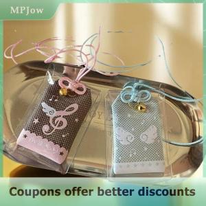 【MPJow】 Lucky Charm Pendant Musical Notes Wings Luck Keychain Blessings Embroidery Keyring Bag Hanging Decoration Student Gifts