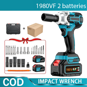 CHIC 800NM Brushless Cordless Electric Impact Wrench With Li-ion Battery Screwdriver Sleeve Power Tools Set