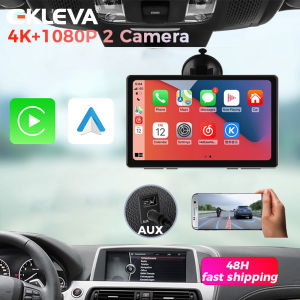 Ekleva Phổ 7 Inch gương ô tô Xe Đài Phát Thanh Đa Phương Tiện 4K Wifi đầu ghi video Không Dây Carplay & Android Auto AUX Có Dây Bluetooth