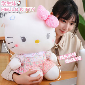 JOJO CASTLE Genuine Sanrio Hello Kitty Kuromi Baby Stuffed Toys Anime Plush Toys Throw Pillow Kids Birthday Gifts Halloween Children Dolls For Girls 三丽鸥 娃娃