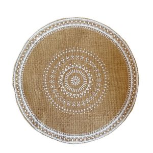 [BUY 1 TAKE 1] Nordic Style Vintage Jute Woven Placemat with Tassels Decorative Non-Slip Heat-Resistant Coffee Cup Mat 38cm Diameter