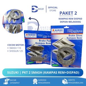 SUZUKI PAKET 2 (HEMAT) KAMPAS REM DISPAD DEPAN + BELAKANG SMASH 110 / SHOGUN 125 / KAMPAS REM