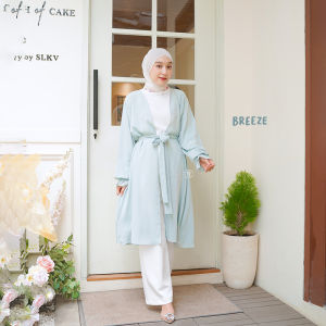 Tsabine - Dalia Outer Long Cardigan Panjang Kondangan Polos Free Tali Muslim Wanita