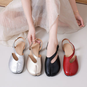Fashion Leather Back Trip Strap Split toe Sandals Women Ballet Flats Summer Casual Slingbacks Tabi Mary Janes Walking Clog Shoes2026