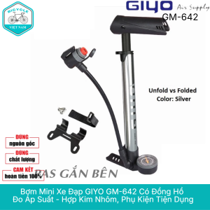 Bơm Mini Xe Đạp GIYO GM 642 Có Đồng Hồ Đo Áp Suất – Nhỏ Gọn Tiện Lợi Đa Năng
