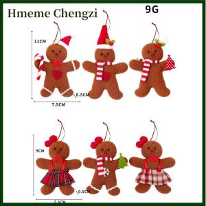 Hmeme 1 3 6pcs Christmas Fuzzy Gingerbread Man Doll Xmas Tree Pendants New Year Kids Gift Hanging Ornaments Christmas Decorations For Home