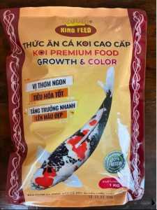 Cám Cá Koi King Feed Growth 45% Đạm Túi 1000Gram - Thức Ăn Giúp Tăng Trưởng Tăng Màu lớn nhanh Cho Cá Koi