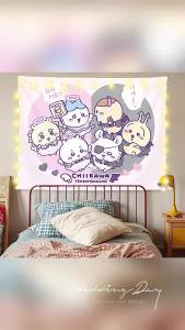 Ready stock sa local warehousePeripheral Hanging Cloth Cartoon Cute Jiyikawa Background Cloth Student Dormitory Bedroom Bedside Decoration