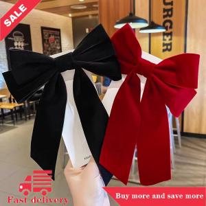 [COD] Elegant Velvet Bow Hair Clip Ribbon Bowknot Ponytail Barrette Hair Pin Women Girls Wedding Party Hair Accessories