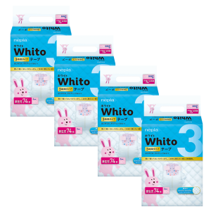 Nepia Whito 3Hrs Super Premium Tape New Born 74 - carton of 4