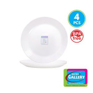 Home Gallery Opal Glass Dinner Plate 10.2 Inch 4pcs Food Grade Material BPA Free Microwave Safe