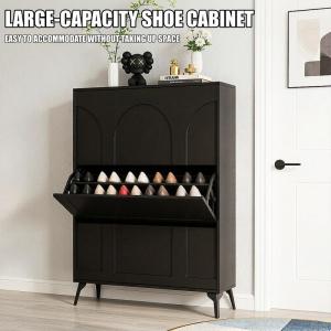Ultra-thin Shoe Cabinet Modern Simple Black Large-capacity Foyer Cabinet Tipping Bucket Shoe Rack
