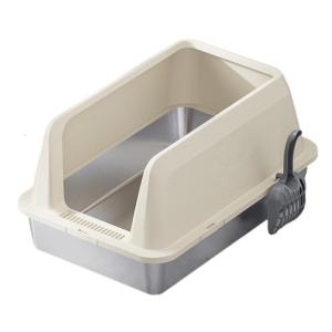 Stainless Steel Cats Toilet With Splash Prevent High Side Desing and Cleaning Scoops Easy Maintenances Cats Litter Tray