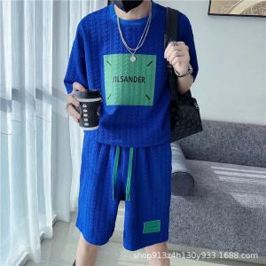 Summer Masculinity T Casual shirt with relaxed fit simple new style trendy and artistic Japanese-style five-sleeve casual suit