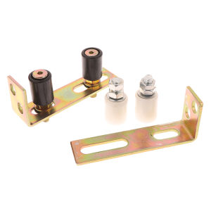 Johor 1set Guide Wheel Patio Door Track Guide Rollers Sliding Door Guide Rollers With L-Pillar Bracket Adjustable Double Nylon Rollers