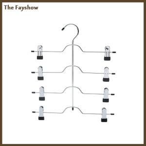 [The Fayshow] 6-Tier Skirt Pants Shorts Hangers Space Saving No Slip Storage Metal Skirt Rack