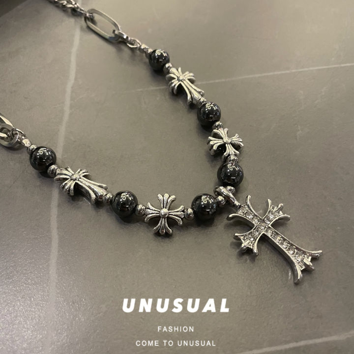 ✝️chrome hearts necklace ✝️ Cadena de cruzes con perlas de titanio y  hematitas ⛓ ⛓la cadena mide 60 cm ⛓ Info vía DM | Instagram