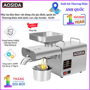 Máy ép dầu thực vật NÓNG - LẠNH dùng cho gia đình quán ăn. Thương hiệu Anh Quốc cao cấp Aosida - K28S. HÀNG CHÍNH HÃNG