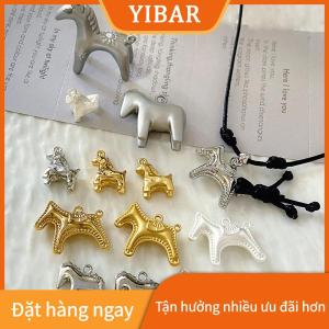 YIBAR 1pcs dễ thương Vàng bạc màu ngựa Charms Mặt dây chuyền đối với trang sức làm Vòng cổ bông tai vòng đeo tay DIY phụ kiện nguồn cung cấp