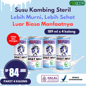 PAKET 4 PCS SUKAM Susu Kambing Steril-Susu Murni-Pertama di Indonesia