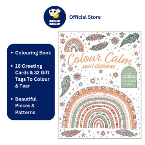 Colour Calm Colouring Book With 300 Thick Pages 16 Greeting Cards 32 Gift Tags